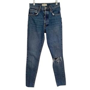 WE THE FREE - FREE PEOPLE High Waist Distressed Denim Blue Jeans Women’s 27